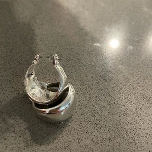 Chloe and Isabel silver hoop earrings.
